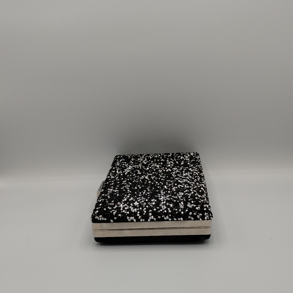 Women's black glitter clutch bag - Picture 7 of 13